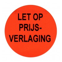 F916 rol @ 2.000 etiketten permanent rond 35 mm fluor rood met zwart bedrukt let op prijsverlaging F916 rol @ 2.000 etiketten permanent rond 35 mm fluor rood met zwart bedrukt let op prijsverlaging